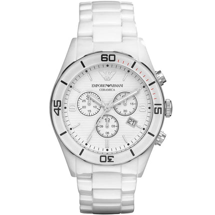 Emporio Armani AR1424 Leo Men's White Ceramic Watch