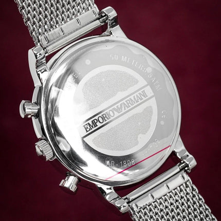 Emporio Armani AR1808 Luigi Men's Silver Mesh Watch