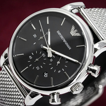 Emporio Armani AR1808 Luigi Men's Silver Mesh Watch