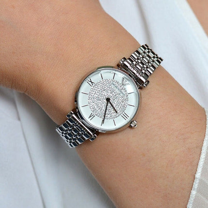 Emporio Armani AR1925 Gianni T-Bar Women's Silver Watch