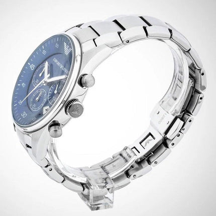 Emporio Armani AR5860 Sportivo Men's Silver & Blue Chronograph