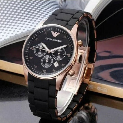 Emporio Armani AR5905 Sportivo Men's Black & Rose Gold Watch