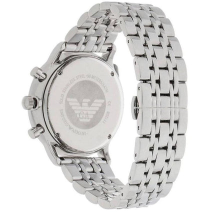 Emporio Armani AR5988 Tazio Men's Silver & Black Chronograph