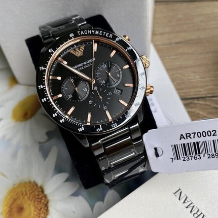 Emporio Armani AR70002 Mario Men's Black Ceramic Watch