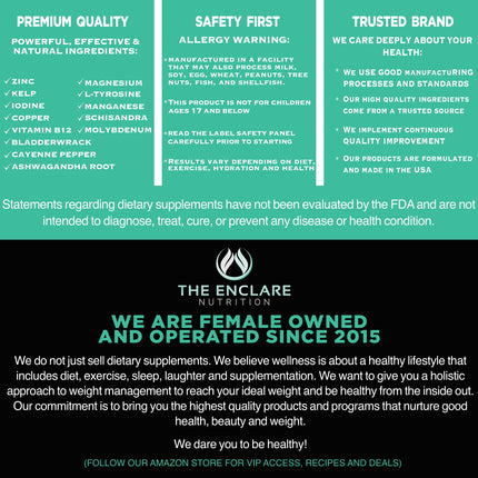The Enclare Nutrition Thyroid Support with Iodine – Balance Hormones, Energy & Focus