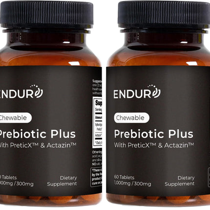 Endurance Products Prebiotic Plus chewable with Actazin™ - Promotes Digestive Health - 60 Count Company (Pack of 2)