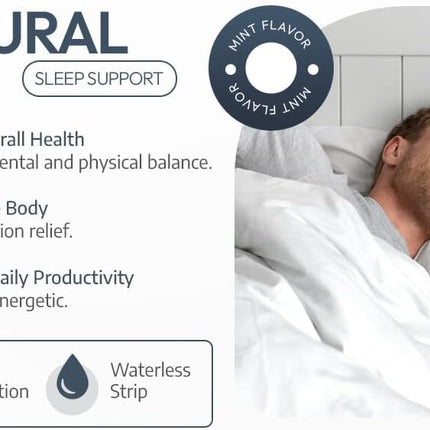 Dissolvable Oral Sleep Strips – 5mg Melatonin, Valerian, L-Theanine, Vitamin D3 | Mint 30ct