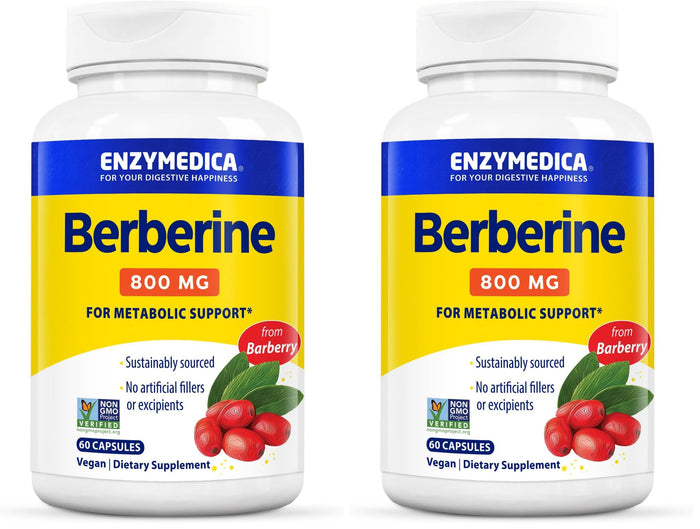 Enzymedica Berberine 800 mg – Vegan Metabolic Support Capsules (Pack of 2) | Sustainably Sourced Barberry