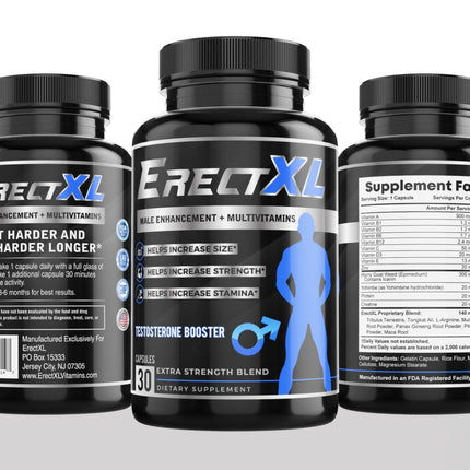 ErectXL Multivitamin for Men – Performance, Size & Stamina Booster | Nitric Oxide & Testosterone Support