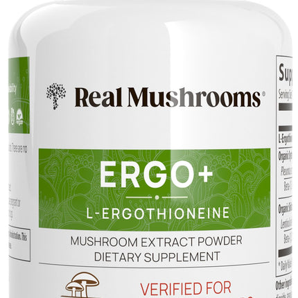 Real Mushrooms Ergothioneine Supplement – Golden Oyster Mushroom Extract, 60 Capsules – Organic, Vegan, Non-GMO