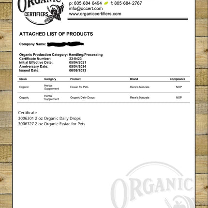 Essiac Original Tea Daily Drops – USDA Organic, Alcohol-Free | 2oz (59ml)