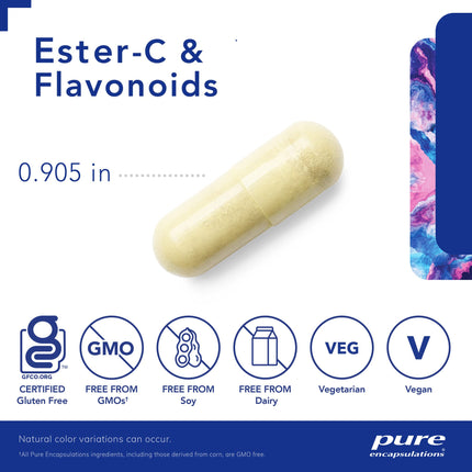 Pure Encapsulations Ester-C & Flavonoids – Vitamin C for Immune & Vascular Support, 90 Capsules