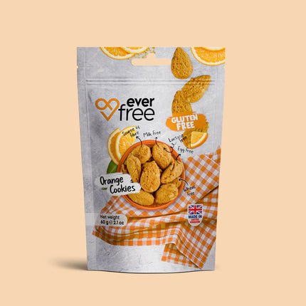EverFree Orange Gluten-Free Cookies - 90g | Pack of 3