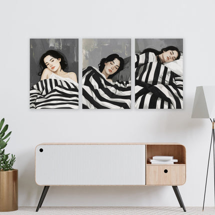 Extra Large Wall Art For Living Room | Set of 3 Boho Women Wall art Prints