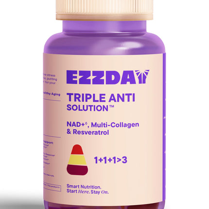 EZZDAY Triple Anti Solution - 3-Layer Anti-Aging Collagen Gummies (60 Count)