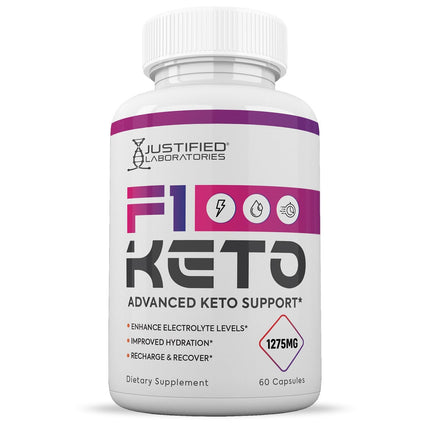 Justified Laboratories F1 Keto Pills 1275MG – New & Improved Formula | 60 Capsules