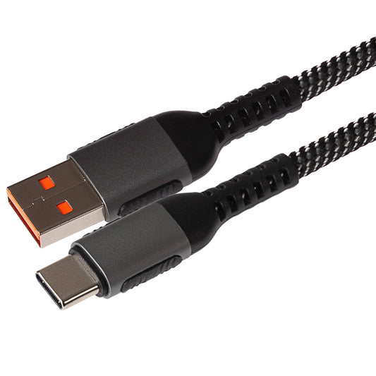 Maplin USB-C to USB-A 60W Braided Cable - Grey