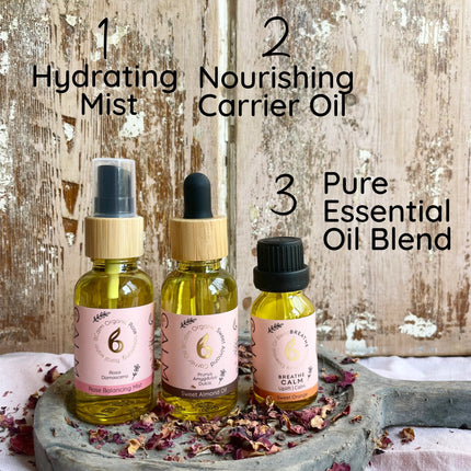 Personalised Face Care Set 30ml – Choose Your Carrier Oil, Mist & Essential Oil Blend for Skincare & Glow