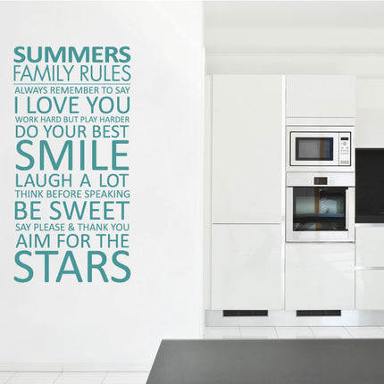Personalised Family Rules Wall Art Sticker – Inspirational Wall Decor