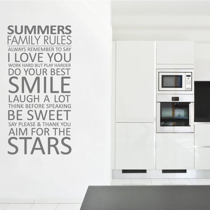 Personalised Family Rules Wall Art Sticker – Inspirational Wall Decor