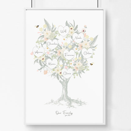 Family tree artwork Personalised wall art print