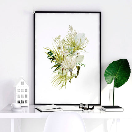 Framed Wall Art for Bedroom – Set of 3 Botanical Prints