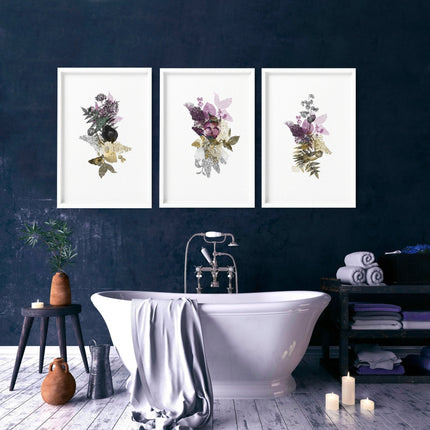 Wall pictures for bathrooms | set of 3 Farmhouse wall prints