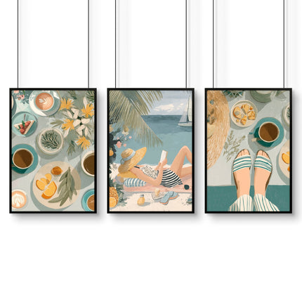 Feature Wall Art | Set of 3 Italian Lifestyle Wall art Prints