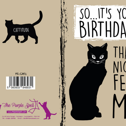 Birthday Card | Cattitude |Greeting Card | Feed Me
