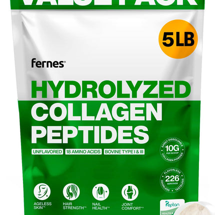 Fernes Collagen Powder 5LB – Type I & III, Flavorless & Odorless