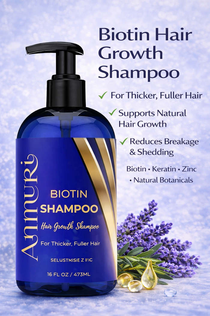 Ammuri Biotin & Caffeine Shampoo 473ml | Fuller-Looking Hair & Scalp Care