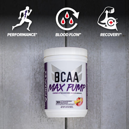 FINAFLEX BCAA MAX Pump – Strawberry Banana (10.4 oz) | 2:1:1 BCAAs for Strength, Endurance & Recovery