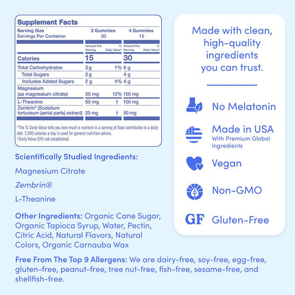 First Day Women's Nighttime Reset Calming Magnesium Gummies – Sleep Support, Calm Mood & Energy, No Melatonin – 60-Day Supply