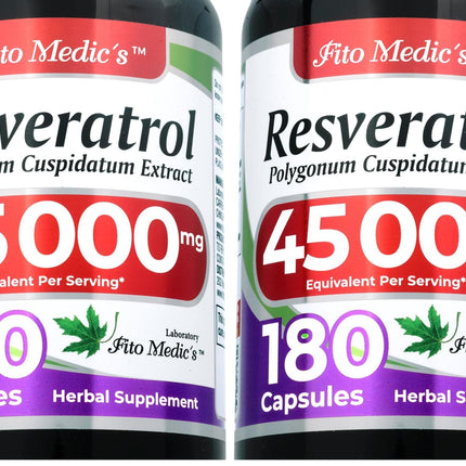 FITO MEDIC'S Lab Resveratrol 450 mg – 180 Count (Pack of 2) | 100:1 Extract