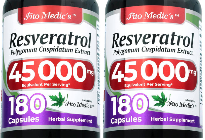 FITO MEDIC'S Lab Resveratrol 450 mg – 180 Count (Pack of 2) | 100:1 Extract
