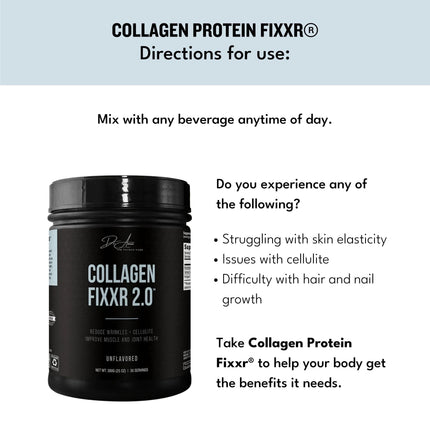 Fixxr Collagen 2.0 by Dr. Amie – 3 Bioactive Collagen Peptides | Unflavored | 30 Servings