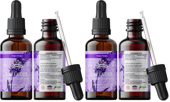 Florida Herbs Organic Lavender Liquid Extract - Calming Nervous System (2 oz x 2)