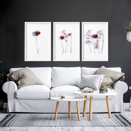 Flower paint | set of 3 wall art prints