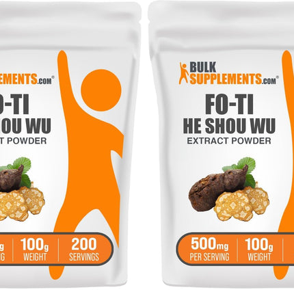 BulkSupplements Fo-Ti Extract Powder – 500 mg per Serving, 100 g (3.5 oz) Pack of 2 | Gluten Free Fo-Ti Root Powder (He Shou Wu)