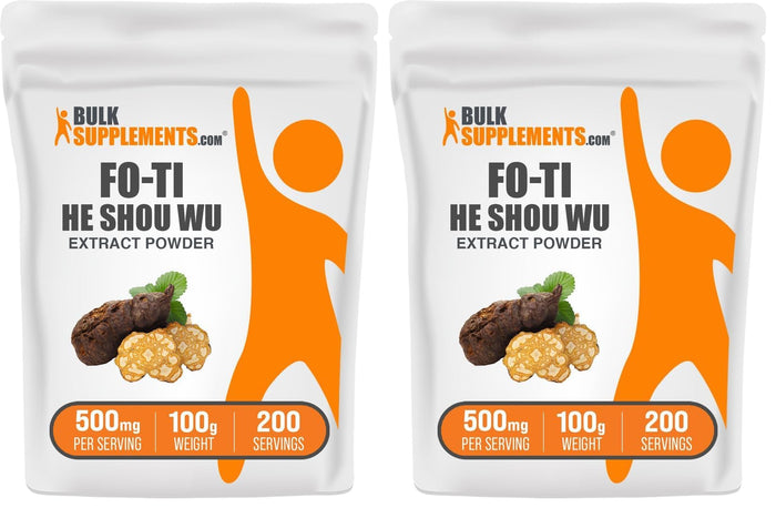 BulkSupplements Fo-Ti Extract Powder – 500 mg per Serving, 100 g (3.5 oz) Pack of 2 | Gluten Free Fo-Ti Root Powder (He Shou Wu)