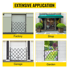 VEVOR Single Folding Security Gate 1.5-2m x 1.22-3.66m Folding Door Gate Steel Accordion Flexible Expanding Security Gate Black