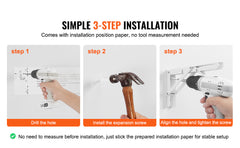 VEVOR Wall Mounted Folding Table, Wall Mount Drop Leaf Table, Wooden Floating Desk with Iron Bracket, Fold Down Desk for Spaces