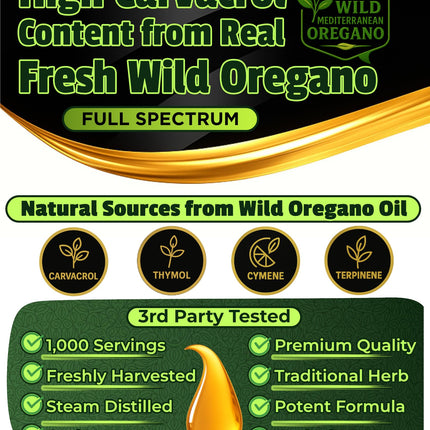 Superior Fulvic Humic X935 Organic Oregano Oil Drops – 1,000 Servings, 12-Month Supply
