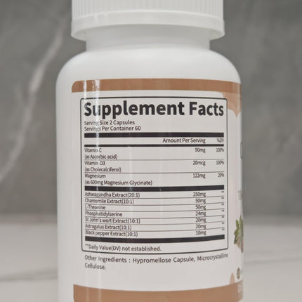 Lukaree 10-in-1 Cortisol Supplements – KSM-66 Ashwagandha + L-Theanine, 120 Caps (2 Pack)