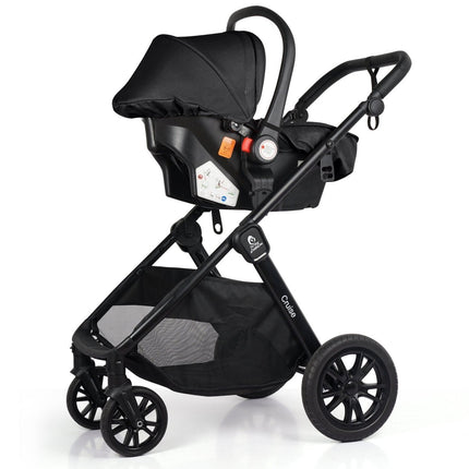 For Your Little One Cruise 3 In 1 Travel System With i-Size Car Seat - Eclipse Black (Free Cupholder / Seat Liner Included!)