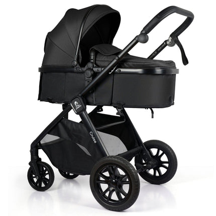 For Your Little One Cruise 3 In 1 Travel System With i-Size Car Seat - Eclipse Black (Free Cupholder / Seat Liner Included!)