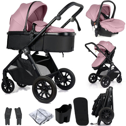 For Your Little One Cruise 3 In 1 Travel System With i-Size Car Seat - Blush Rose (Free Cupholder And Seat Liner Included!)