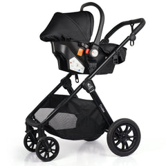 For Your Little One Cruise 3 In 1 Travel System With i-Size Car Seat - Eclipse Black (Free Cupholder / Seat Liner Included!)