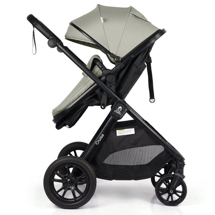 For Your Little One Cruise 3 In 1 Travel System With i-Size Car Seat - Pebble Sage (Free Cupholder And Seat Liner Included!)