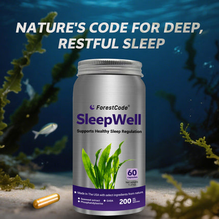 ForestCode Natural Sleep Aid for Adults — GABA & Seaweed Extract, Melatonin-Free, 60 Capsules